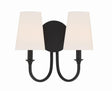 Crystorama Payton 2 Light Black Forged Sconce