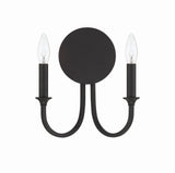 Crystorama Payton 2 Light Black Forged Sconce