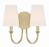Crystorama Payton 2 Light Vibrant Gold Sconce