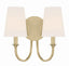 Crystorama Payton 2 Light Vibrant Gold Sconce