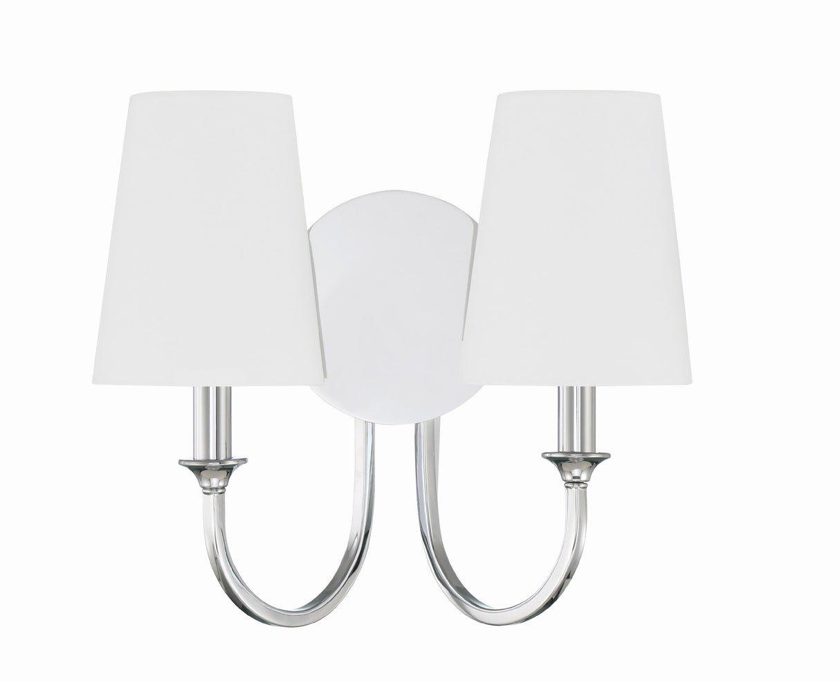 Crystorama Payton 2 Light Polished Chrome Sconce