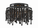Crystorama Poppy 3 Light Matte Black Semi Flush Mount