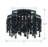 Crystorama Poppy 3 Light Matte Black Semi Flush Mount