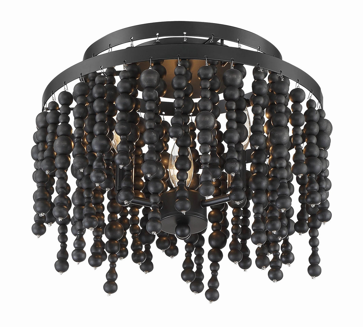Crystorama Poppy 3 Light Matte Black Semi Flush Mount
