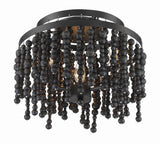 Crystorama Poppy 3 Light Matte Black Semi Flush Mount