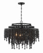 Crystorama Poppy 6 Light Matte Black Chandelier