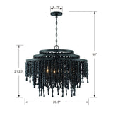 Crystorama Poppy 6 Light Matte Black Chandelier