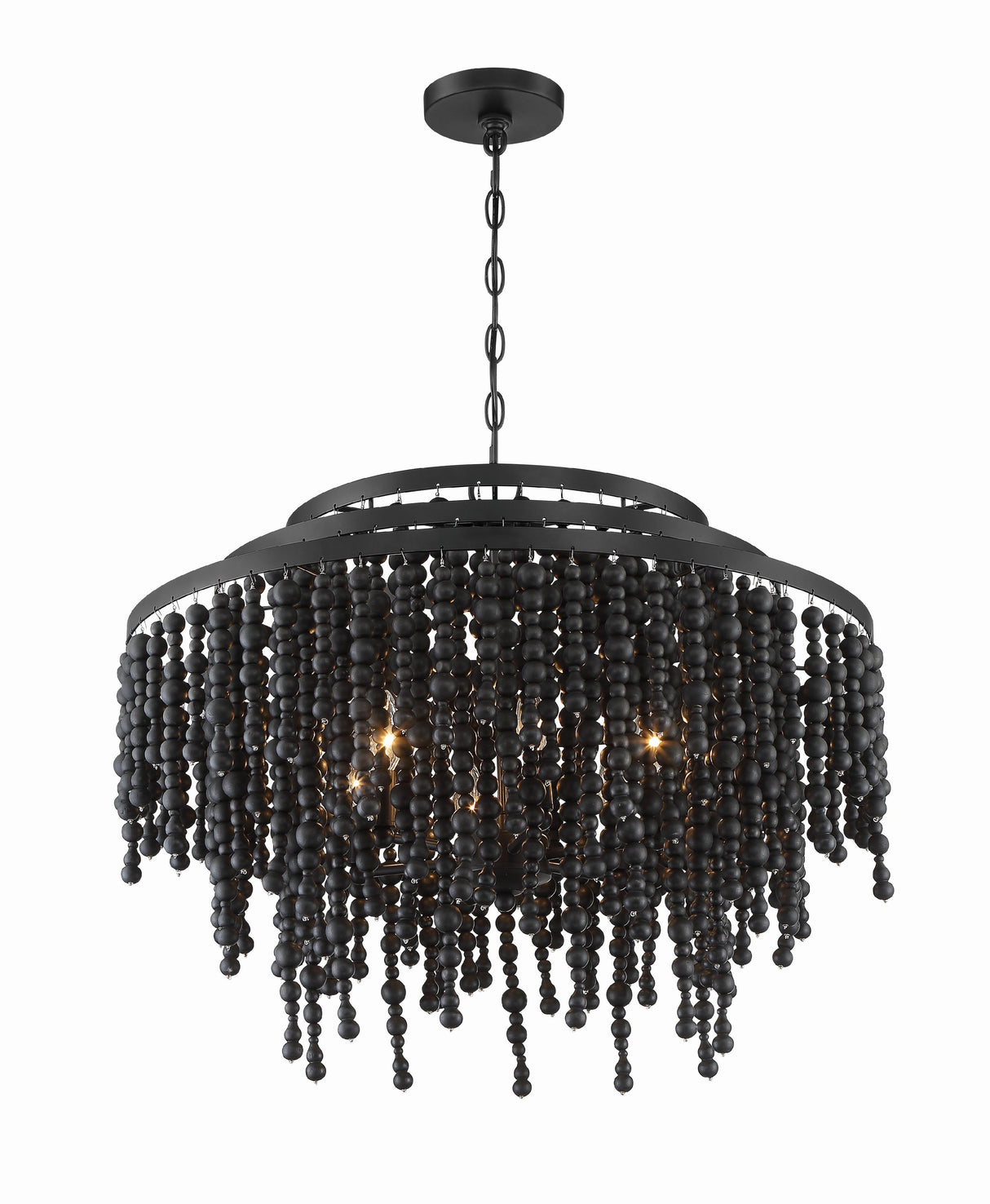 Crystorama Poppy 6 Light Matte Black Chandelier