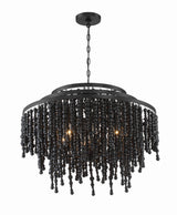 Crystorama Poppy 6 Light Matte Black Chandelier
