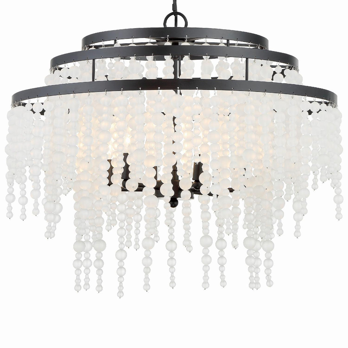 Crystorama Poppy 6 Light Matte Black Chandelier
