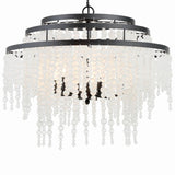 Crystorama Poppy 6 Light Matte Black Chandelier
