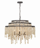 Crystorama Poppy 6 Light Forged Bronze Chandelier