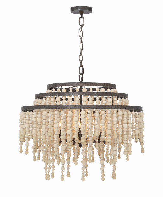 Crystorama Poppy 6 Light Forged Bronze Chandelier