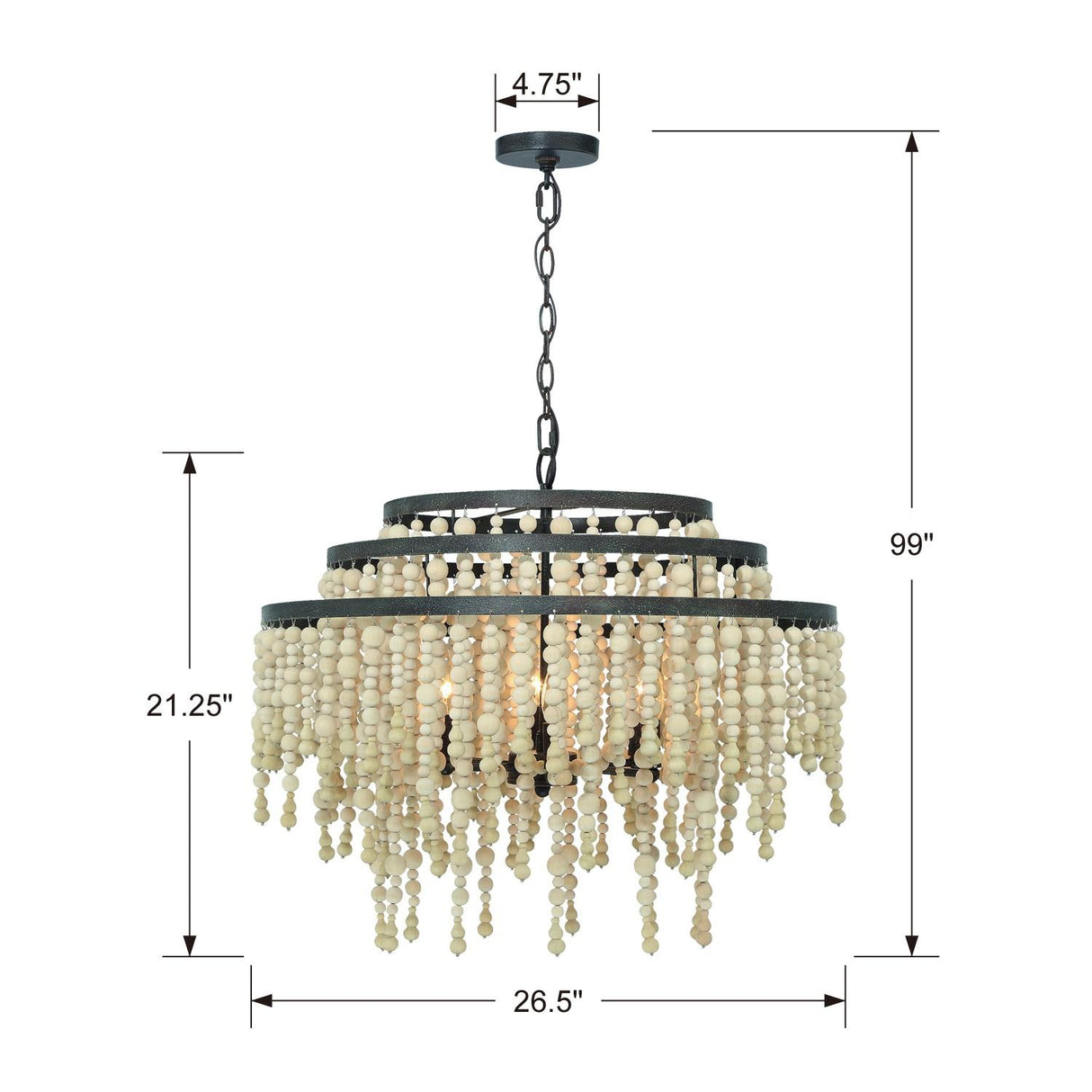 Crystorama Poppy 6 Light Forged Bronze Chandelier