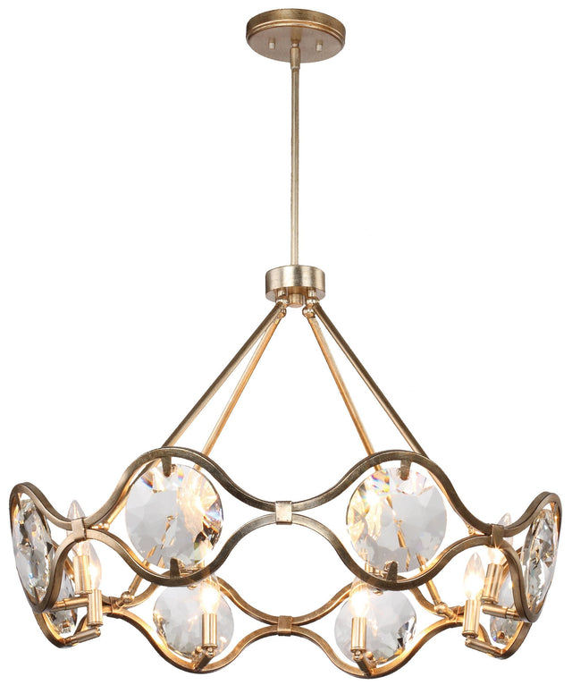 Crystorama Quincy 8 Light Distressed Twilight Chandelier
