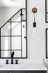 Crystorama Quinn 1 Light LED Matte Black + Textured Gold Sconce