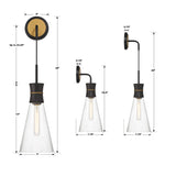 Crystorama Quinn 1 Light LED Matte Black + Textured Gold Sconce