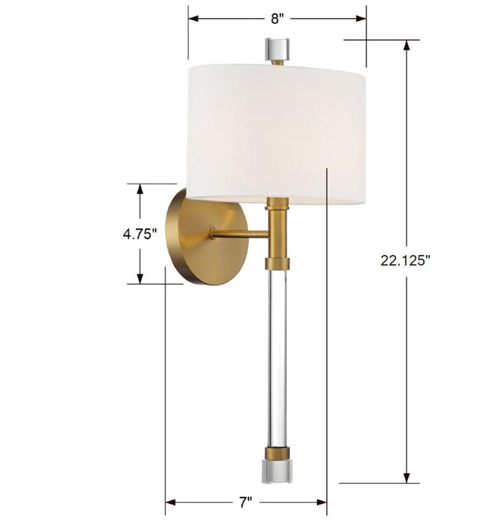 Crystorama Rachel 1 Light Vibrant Gold Sconce