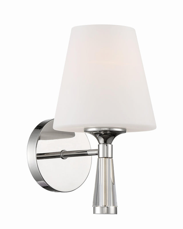 Crystorama Ramsey 1 Light Polished Nickel Sconce