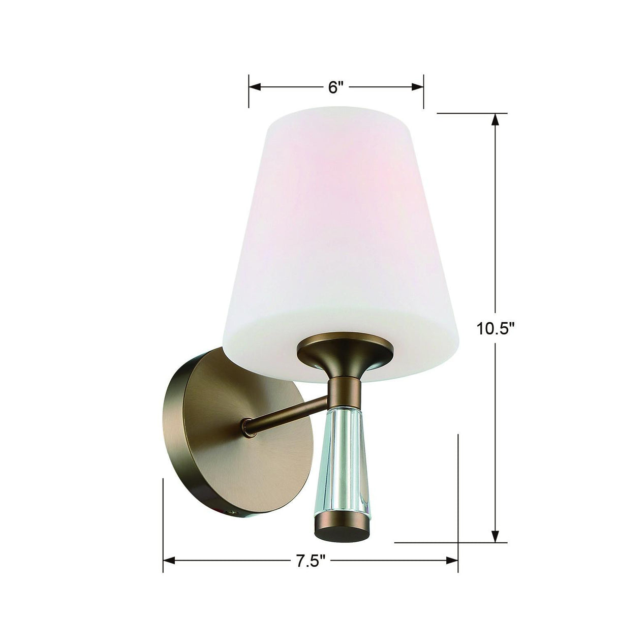 Crystorama Ramsey 1 Light Vibrant Gold Sconce