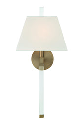 Crystorama Renee 1 Light Aged Brass Sconce