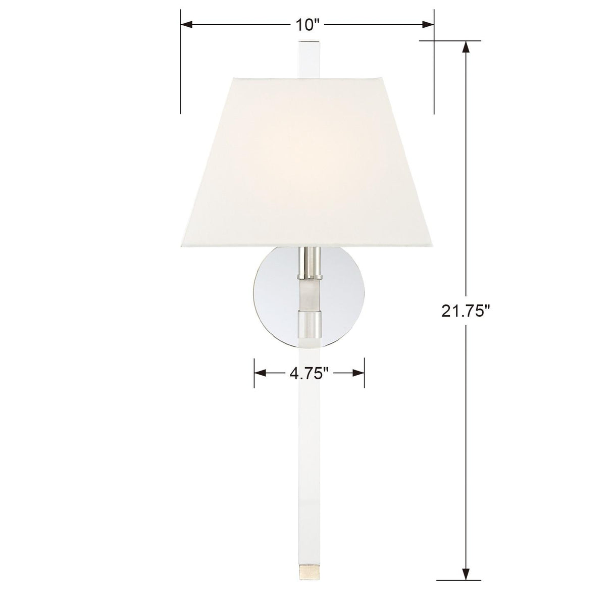 Crystorama Renee 1 Light Polished Nickel Sconce