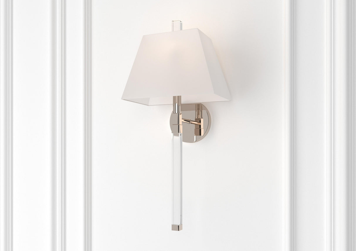 Crystorama Renee 1 Light Polished Nickel Sconce