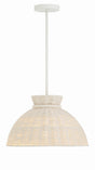 Crystorama Reese 1 Light Matte White Pendant