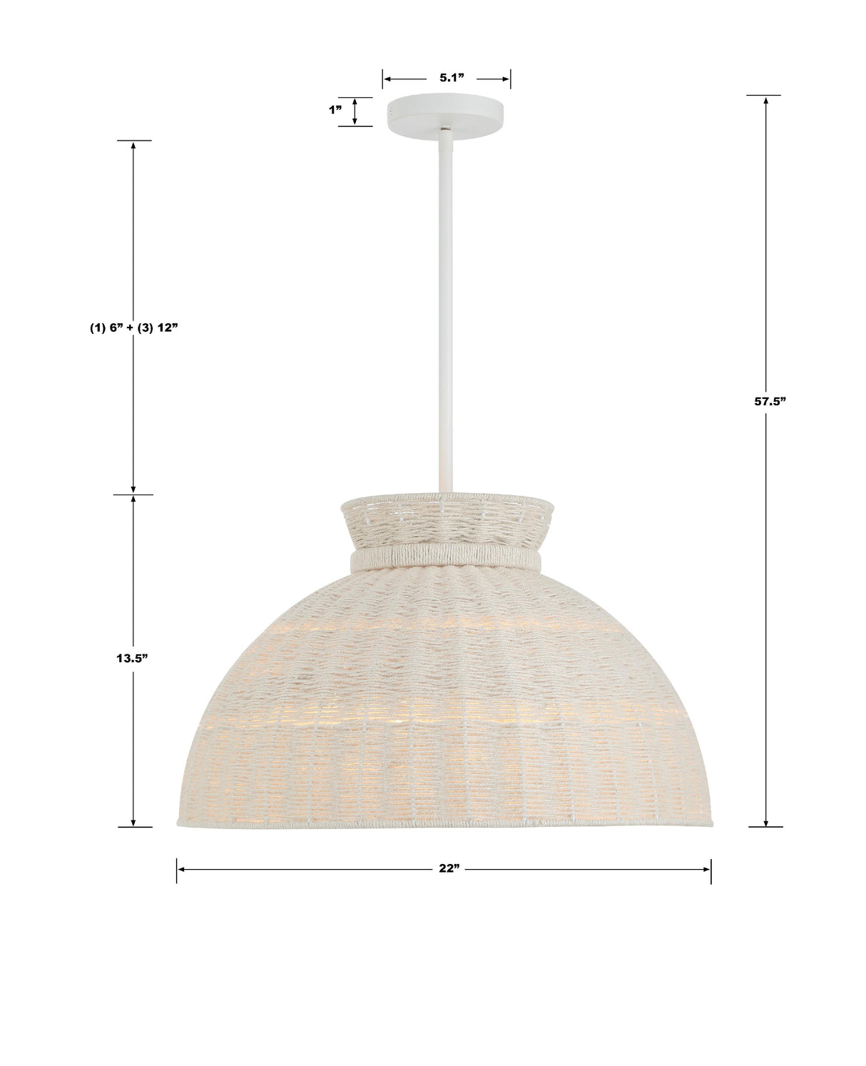Crystorama Reese 4 Light Matte White Pendant