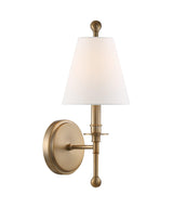 Crystorama Riverdale 1 Light Aged Brass Sconce