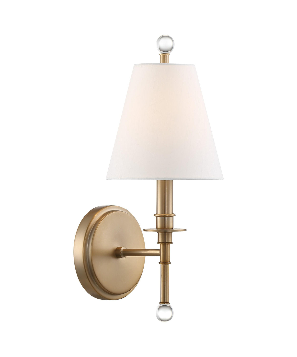 Crystorama Riverdale 1 Light Aged Brass Sconce