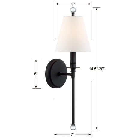 Crystorama Riverdale 1 Light Black Forged Sconce