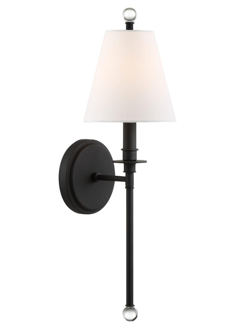 Crystorama Riverdale 1 Light Black Forged Sconce