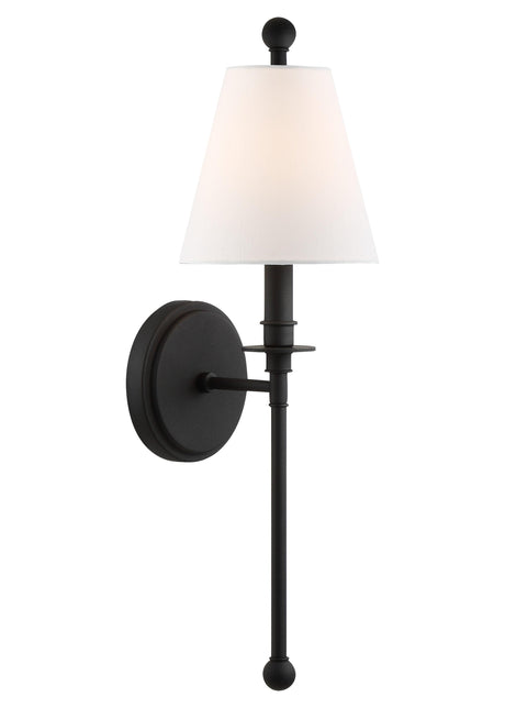Crystorama Riverdale 1 Light Black Forged Sconce