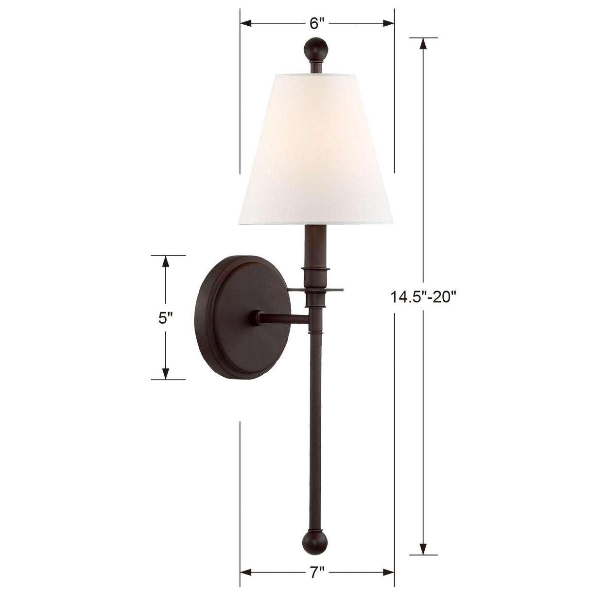 Crystorama Riverdale 1 Light Dark Bronze Sconce