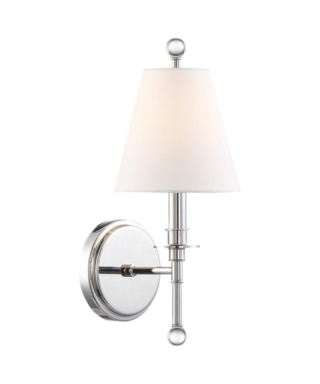 Crystorama Riverdale 1 Light Polished Nickel Sconce