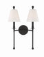 Crystorama Riverdale 2 Light Black Forged Sconce