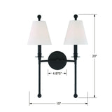 Crystorama Riverdale 2 Light Black Forged Sconce