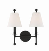 Crystorama Riverdale 2 Light Black Forged Sconce