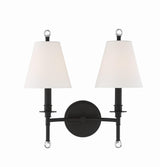 Crystorama Riverdale 2 Light Black Forged Sconce