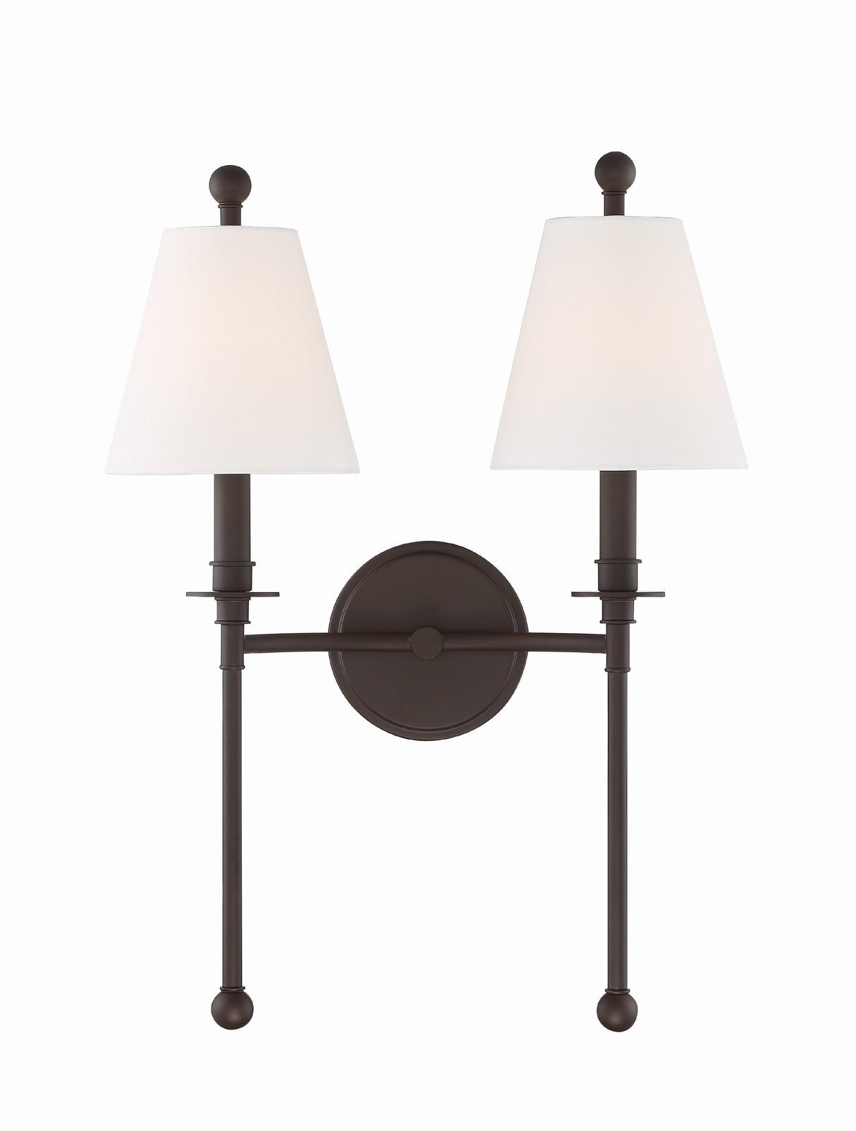 Crystorama Riverdale 2 Light Dark Bronze Sconce