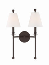 Crystorama Riverdale 2 Light Dark Bronze Sconce