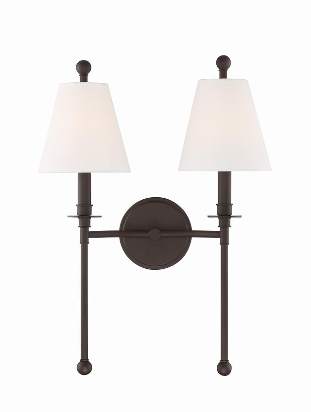Crystorama Riverdale 2 Light Dark Bronze Sconce