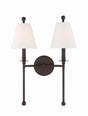 Crystorama Riverdale 2 Light Dark Bronze Sconce
