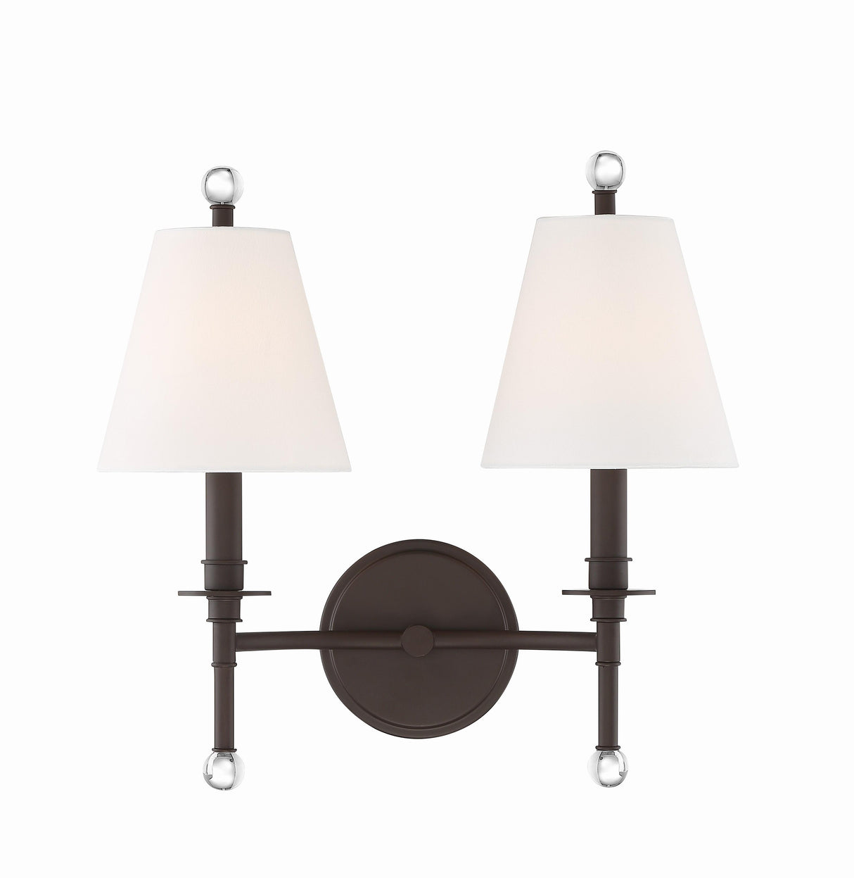 Crystorama Riverdale 2 Light Dark Bronze Sconce