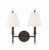 Crystorama Riverdale 2 Light Dark Bronze Sconce