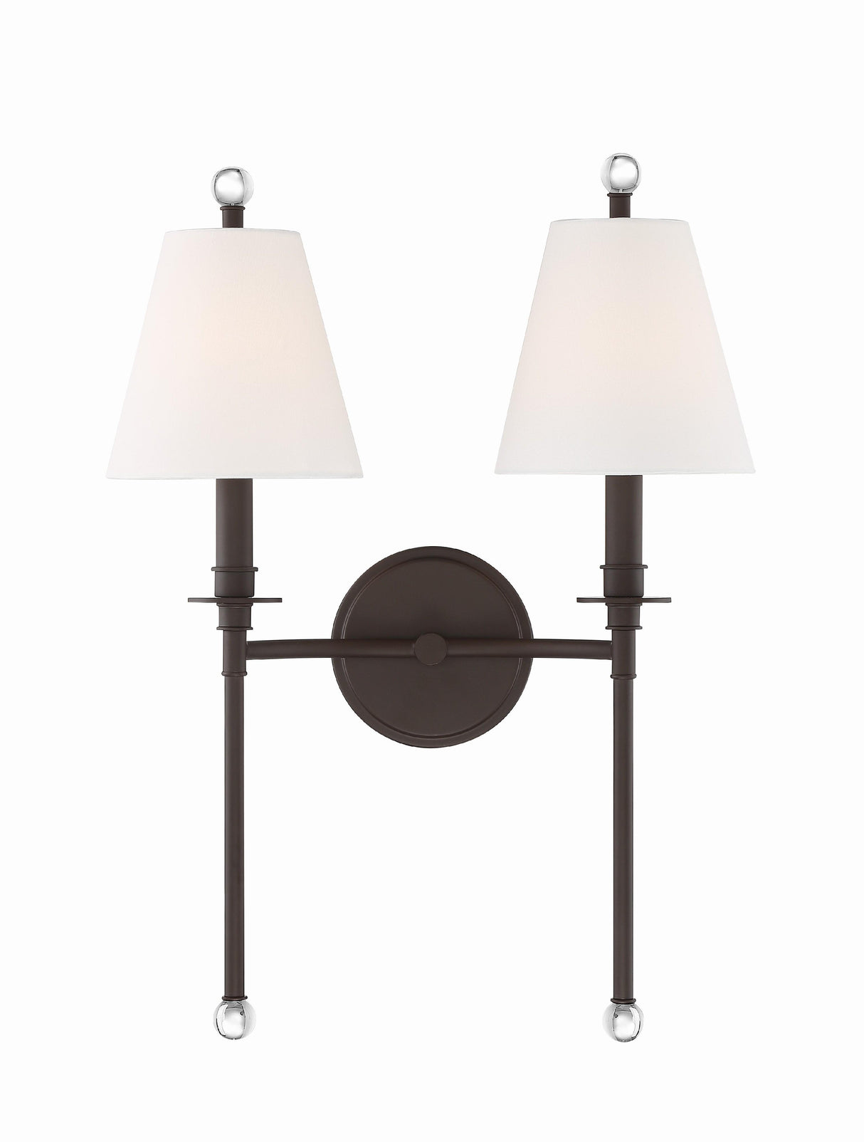 Crystorama Riverdale 2 Light Dark Bronze Sconce