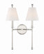 Crystorama Riverdale 2 Light Polished Nickel Sconce