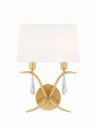 Crystorama Rollins 2 Light Antique Gold Sconce