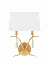Crystorama Rollins 2 Light Antique Gold Sconce